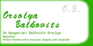 orsolya balkovits business card